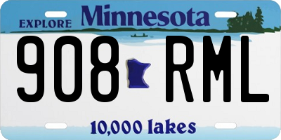 MN license plate 908RML