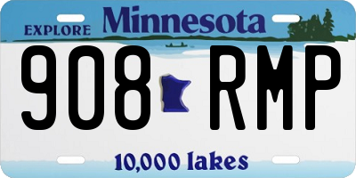 MN license plate 908RMP