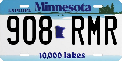 MN license plate 908RMR