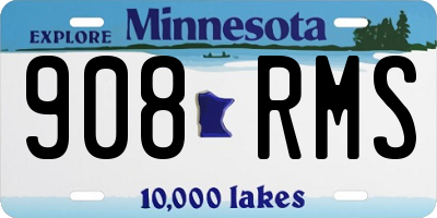 MN license plate 908RMS