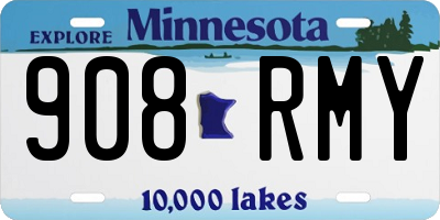 MN license plate 908RMY