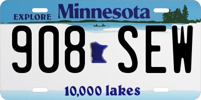 MN license plate 908SEW