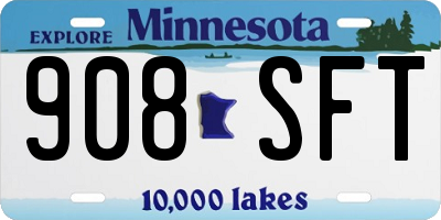 MN license plate 908SFT
