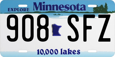 MN license plate 908SFZ