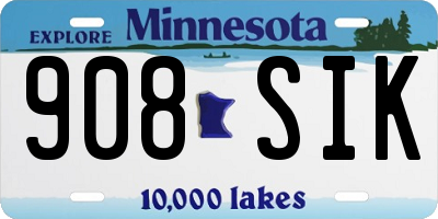 MN license plate 908SIK