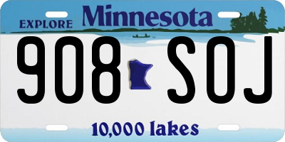 MN license plate 908SOJ