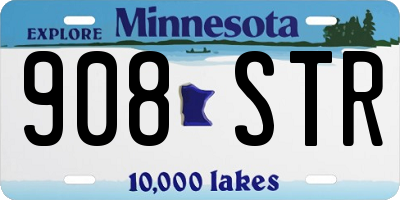 MN license plate 908STR