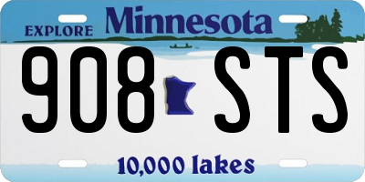 MN license plate 908STS