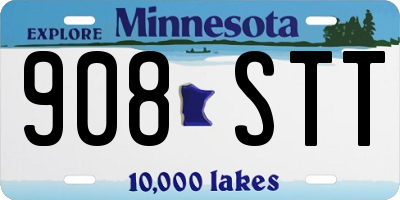 MN license plate 908STT
