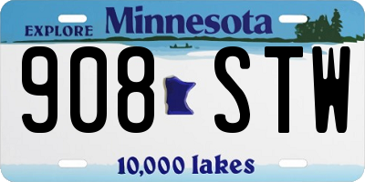 MN license plate 908STW