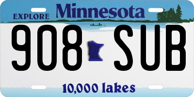 MN license plate 908SUB