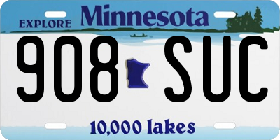 MN license plate 908SUC