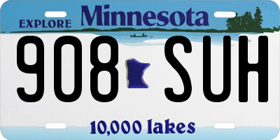 MN license plate 908SUH