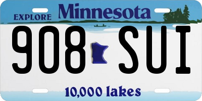 MN license plate 908SUI