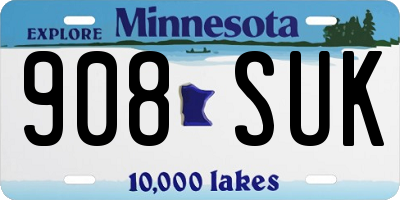 MN license plate 908SUK