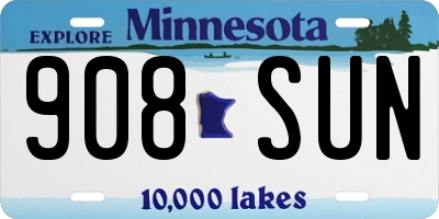MN license plate 908SUN