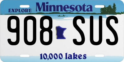 MN license plate 908SUS