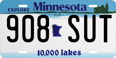 MN license plate 908SUT