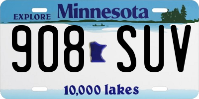 MN license plate 908SUV