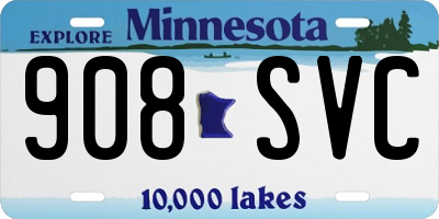 MN license plate 908SVC