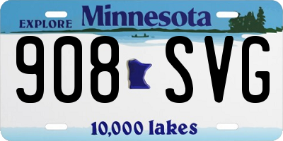 MN license plate 908SVG