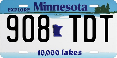 MN license plate 908TDT