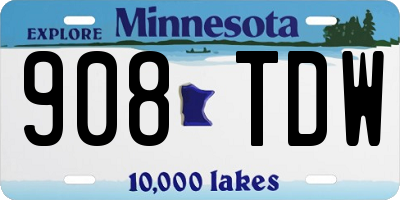 MN license plate 908TDW