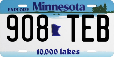 MN license plate 908TEB