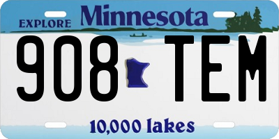 MN license plate 908TEM