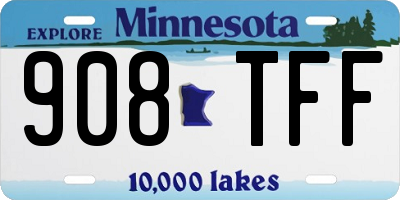 MN license plate 908TFF