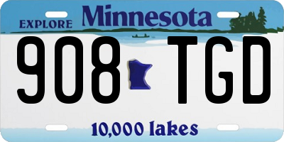 MN license plate 908TGD