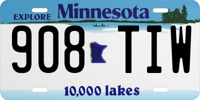 MN license plate 908TIW