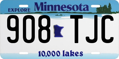 MN license plate 908TJC