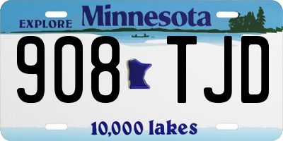MN license plate 908TJD