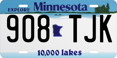 MN license plate 908TJK