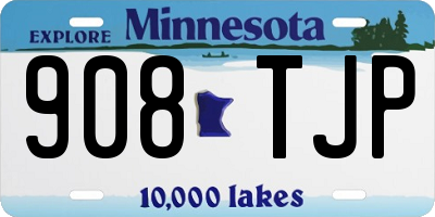 MN license plate 908TJP