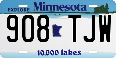 MN license plate 908TJW