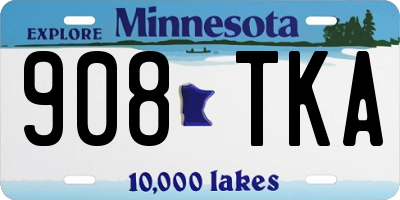 MN license plate 908TKA