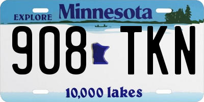 MN license plate 908TKN
