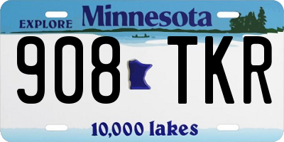 MN license plate 908TKR