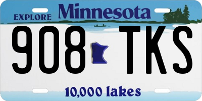 MN license plate 908TKS