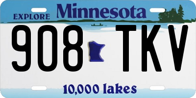 MN license plate 908TKV