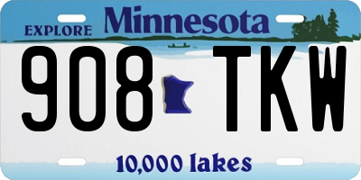 MN license plate 908TKW