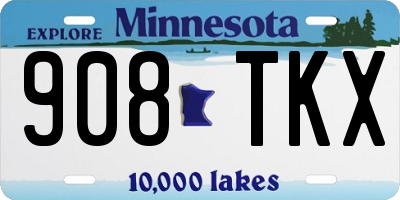 MN license plate 908TKX