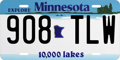 MN license plate 908TLW