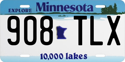 MN license plate 908TLX