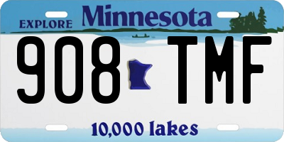 MN license plate 908TMF