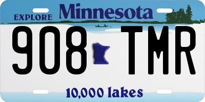 MN license plate 908TMR