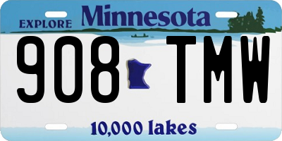 MN license plate 908TMW