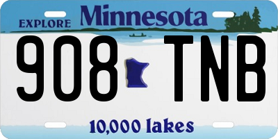 MN license plate 908TNB